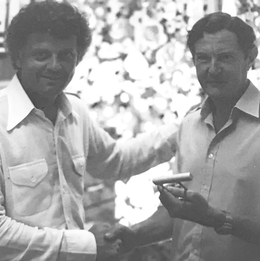 Photograph of Dr. Guttler receiving recognition during a visit to Papua New Guinea.